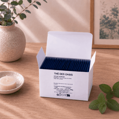 boite sachets the vert aromatise oasis menthe