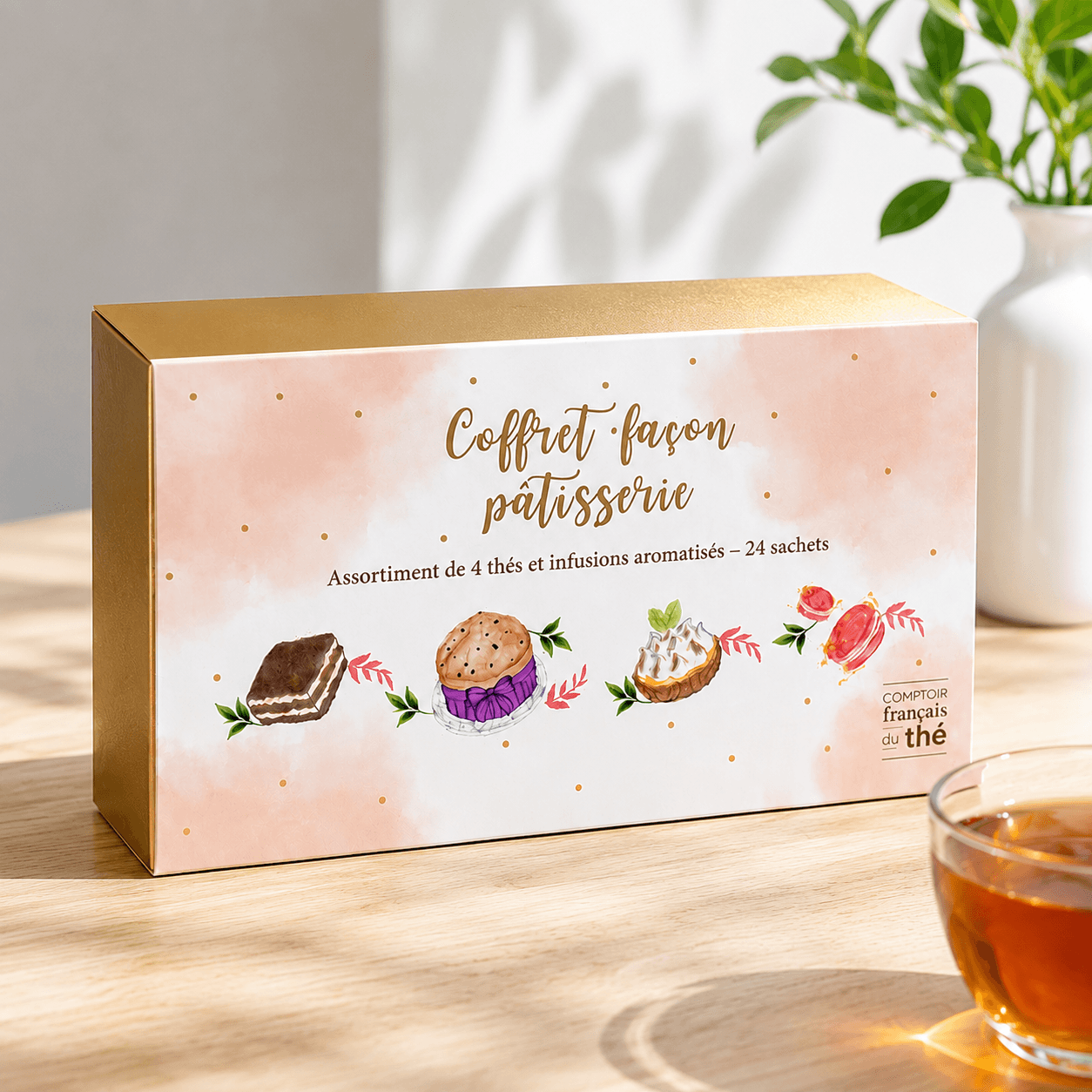 coffret thes infusions sachets facon patisserie