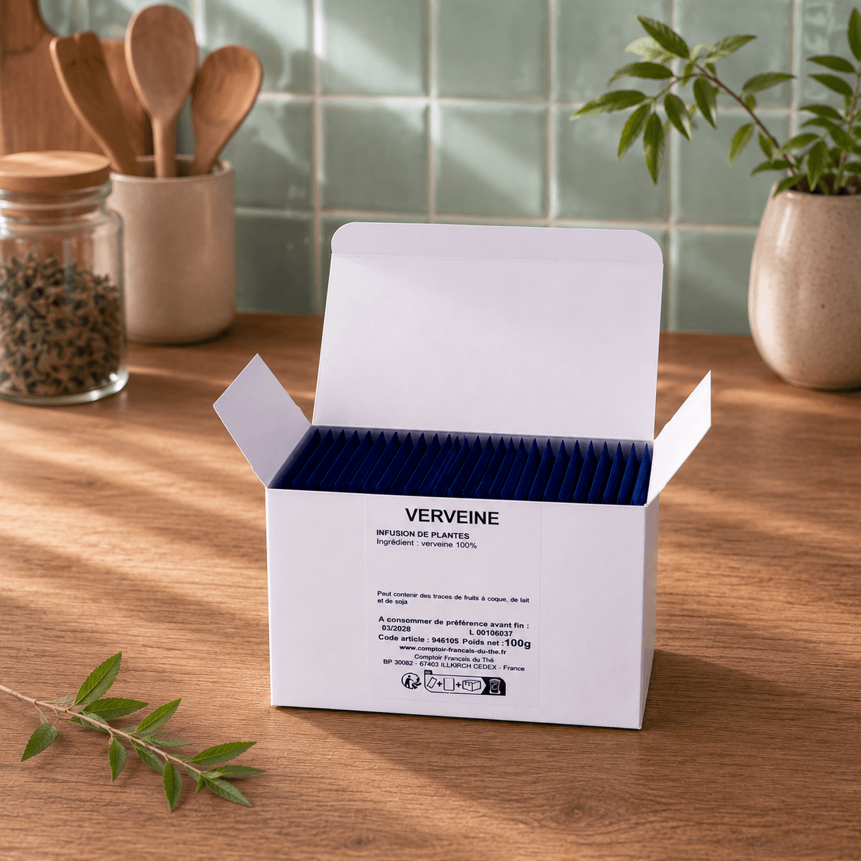 boite sachets infusion plantes verveine